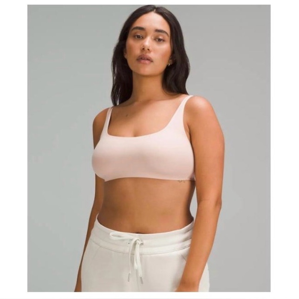 Wundermost Ultra-Soft Nulu Scoop-Neck Bralette Misty Shell Light Pink Size Small